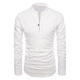 Shirt Herren Slim Fit V Ausschnitt Langarm T-Shirt Herren Einfarbig Frühling Herbst Base Shirt Herren Einfachheit Mode Atmungsaktiv All-Match Pullovers H