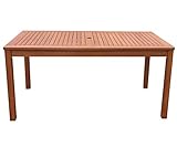GRASEKAMP Qualität seit 1972 Gartentisch 160x90cm Natur Holztisch Tisch Gartenmöbel Eukalyp