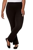 Ulla Popken Damen große Größen Übergrößen Plus Size Hose, Yogahose, Jersey, ausgestelltes Bein, Elastikbund schwarz 54+ 701154 10-54+