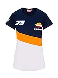 Repsol Offizielles MotoGP Honda Racing Alex Marquez 73 Damen T-Shirt - Weiß - S