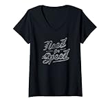 Damen Trendy Need For Speed Vintage Logo T-Shirt mit V