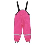 Zilosconcy Regenhose Kinder Unisex Wind-und wasserdicht Buddelhose mit Hosenträgern Atmungsaktiv Matschhose Streifen Fahrrad Regenbekleidung mit reflektierenden Regenmantel Für Kinder 74-140cm S