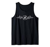 Herzschlag Schallplatte Vinyl Disk Jockeys Retro Tonträger Tank Top