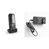 Snom M70 IP DECT Robustes Mobilteil EU/USA, VoIP, SIP, Bluetooth, HD, Alarmschlüssel, Vibration, Schwarz & 3931,A6 AA8EU 10WNetzteil für alleSnom-Telefone und Konferenz-VoIP-T