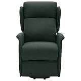 Tidyard Massagesessel mit Aufstehhilfe & Heizung TV Sessel Fernsehsessel Relaxsessel Ruhesessel Aufstehsessel Liegesessel Dunkelgrün S
