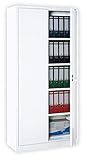 Lüllmann Weißer Flügeltürenschrank kompl. montiert und verschweißt Schrank Stahl Stahlblech Lagerschrank Aktenschrank 4 Fachböden 530347 weiß 1950 x 920 x 420