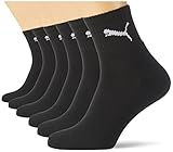 PUMA Herren Short Crew Socks Frotteesohle 6er Pack Sportsocken, Schwarz, 39-42