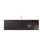 CHERRY KC 6000 SLIM, QWERTY, UK Layout, USB Keyboard, Ultraflaches Design, Kabelgebunden, Schw