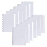 FYY Dokumententasche A5,12 Stücke A5 Größe 6 Löcher Binder Taschen Durchscheinende Kunststoff Binder Reißverschluss Mappe Wasserdichter PVC Taschen für A5 6-Ring-Notebook Binder Dok