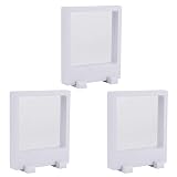 Hemoton 3 Stück Schwimmende Vitrine 130X110mm Meisterschaftsring Display Steht Halter Rack für Schmuck Medaillon Chip Organizer Weiß