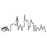 Skyline4u Kontur Frankfurt Skyline Silhouette Aufkleber in 8 Größen und 25 Farben (40x16,6cm schwarz)