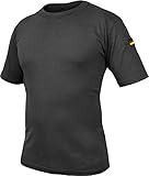 normani Bundeswehr Tropen T-Shirt BW Tropenhemd Unterhemd mit Deutschlandfahnen nach TL BDU Tactical Kurzarm Kampfshirt - OHNE Brustpatch Farbe Schwarz Größe XL
