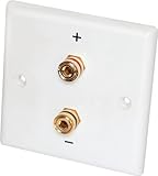 4 Stück - Dynavox Lautsprecher-Wand-Anschlußblende weiß / 2 x Bananen-Kupplung