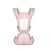 Putybudy 3 in 1 Baby Convertible Carrier mit Hüftsitz 360 ° ergonomische 6 Positon atmungsaktives Mesh für Infant Kleinkind Pink