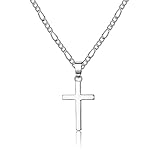 CERSLIMO Kreuz Kette Herren Damen, Kette mit Kreuz Silber Halskette Anhänger Kreuz für Mädchen Jungen F