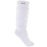 fesoi Slouch Socks - 120 cm Länge weiß | Schoppersocken | Loose Socks | Tube Sock | Schlauch Socken | 90s College | Kawaii Japan | Cheerleader USA (35-38)