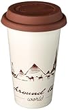 De'Longhi Thermobecher aus Keramik, doppelwandig, mit Silikondeckel, 295 ml, Glob