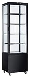 METRO Professional Kühlvitrine GGC3270B, Kunststoff/Glas, 52 x 47 x 189,5 cm, 270 L, Klimaklasse 4, schw