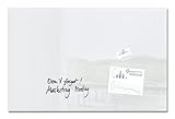 SIGEL GL141 Premium Glas-Whiteboard 100x65 cm super-weiß hochglänzend, TÜV geprüft, einfache Montage, Glas-Mag