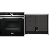 Siemens HM676G0S6 iQ700 Einbau-Elektro-Backofen mit Mikrowelle/Edelstahl/A+ / WLAN-fähig mit Home Connect & EX645LYC1E iQ700 Kochfeld Elektro/Ceran/Glaskeramik / 58,3 cm/Power Boost Funk