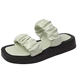 dihui Herren Print Slide Sandale,Atmungsaktive künstliche PU-Viskose-Sandalen, runde Zehen-Low-Top-Inline-Sandalen für Frauen - hellgrün_39,Langlebige S