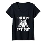 Damen This Is My Cat Anzug – Lustige Katze T-Shirt mit V