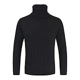 Herren Pullover Pullover Zopfstrick Rollkragen Langarm Weich Schlank Thermo Einfache Einfarbig Große Größe M