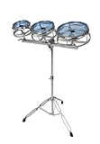 XDrum Rototoms - 6', 8', 10' Percussion Trommeln für Schlagzeug - Doppelstrebige Hardware und verstellbarer Ständer - Silb
