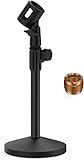 Mic Ständer Schreibtisch, Ohuhu Stabiler Tisch Mikrofonständer, Verstellbarer Tisch Mikrofon Ständer mit 180° verstellbarer Klammer, Metall 5/8' Zoll Männlich zu 3/8' Weiblich Adap