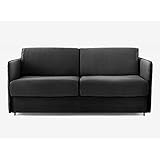 Artecosy | Schlafsofa 2-Sitzer – Velours, Anthrazit, Länge 166 cm, Liegefläche 140 x 190 cm | M