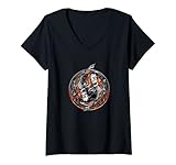 Damen Koi Nishikigoi Karpfen Japanische Zierfische T-Shirt mit V