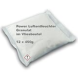 12 x Luftentfeuchter Granulat 450 g Nachfüllpack in portionierbarem Vliesbeutel Raumentfeuchter - Geruchlos & ohne S