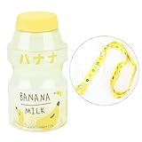 ERYUE 1 x süße Kunststoff-Wasserflasche, transparente Trinkflaschenform, Kawaii-Milchkarton-Shaker-Flasche mit Riemen, 480 ml, für Kinder, Mädchen, Erw
