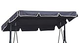 Ferocity Universal Sonnendach für Hollywoodschaukel Dach-Plane für Garten-Schaukel Dachplane Ersatzdach ca 200 x 120 cm Graphit [101]