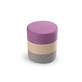 JIAXU Gepolsterte Fußstütze, Schuhhocker, bunt, Retro-Design, Stoff, rund, Sitzbank, Heim, Ankleidehocker (Farbe: Violett)