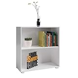 Deuba Bücherregal Vela 2 Fächer 77 x 60 x 31 cm Holz Modern Ordner Bücher Standregal Wohnzimmer Kinderzimmer Büro Weiß