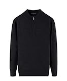 100 % reines Kaschmir Herren Reißverschluss halb hoher Kragen Pullover Dicker Casual Computer Strick Pullover E L