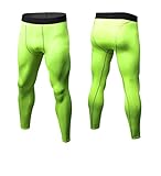 GOUQISHUI Herren Running Tights Männer Jogging Sport Leggings Fitness Kompressionshose Basketball Übung Schnelltrocknende Hose, grün, 27-32