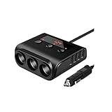 Cormorn 12V/24V LKW Auto KFZ-Adapter 3Fach Zigarettenanzünder Verteiler mit 4 USB Port,Auto Ladegerät für Smartphone, Tablet and GPS usw