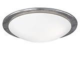 Deckenleuchte SHINE-ALU im Antik Stil, Nickel antik, Glas opalweiß, Ø 50 cm, 3x E27 Fassung