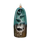 SHUMACHENG2020 Weihrauchbrenner/Räuchergefäß Keramischer Rückfluss Räucherhalter Wasserfall Räucherbrenner mit 10 Räucherkegel Aromatherapie Ornament Wohnkultur Räucherstäbchenhalter (Color : C)