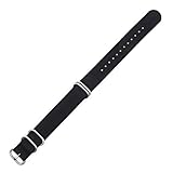 ZXF Uhrenarmband Strap-bunter Regenbogen 18mm 20mm 22mm 24mm Bügel Gewebe Nylonband Gürtelschnalle (Band Color : Schwarz, Band Width : 18mm)