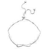 ZHANGCHI Sterling Silber Weißgold Überzogene Armband Kubikzirconia Gepflasterte Einstellbare Infinity Armbänder, Damenarmbänder Geschenke for ihre Frauen Frau M