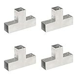 VIENDADPOW Zaunpfosten -querlatten Pfostenverbinder 4 STK. T-Form Verzinktes Metall 71 x 71