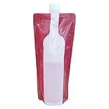 Faltbare Weinbeutel 750 ml Wassersack Tragbar, Wasserflaschen Wiederverwendbarer Weinflaschenbeutel Trinkflaschen mit zusammenklappbar für Wein Likör Getränke, Reise und Geschenk (1)