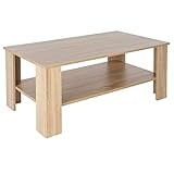 ML-Design Couchtisch in Sonama Eiche, Geräumiger Sofatisch mit Ablage für Ihren Wohnbereich, 100x57x43 cm, Rechteckig, Moderner Wohnzimmertisch, Holz Beistelltisch, Kaffeetisch Tisch mit S