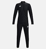 Under Armour Challenger Tracksuit, vielseitiger Jogginganzug mit Zip-Taschen, komfortabler und atmungsaktiver Trainingsanzug Herren, Black / Black / White , L