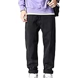 Qinvern Herren Gerade Gerade Einfarbige Freizeitjeans Einfache und Bequeme Alltags-All-Match-Denim-Hose 31