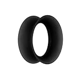 Treuheld® | 10mm Ohr Flesh Tunnel aus Silikon in schwarz | dünn | nickelfrei, hautfreundlich und antiallergen | weich, soft und anschmieg