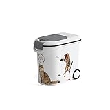 Curver Futter-Container 12kg I 35L, weiß/grau/Love Pets Katzen, 49,3 x 27,8 x 42,5 cm, 241094